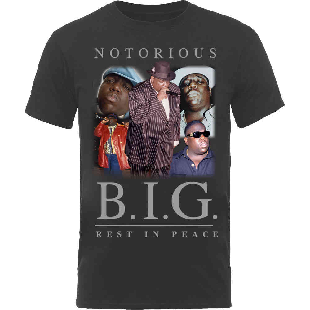 Biggie Smalls - Collage Heren Tshirt - Zwart